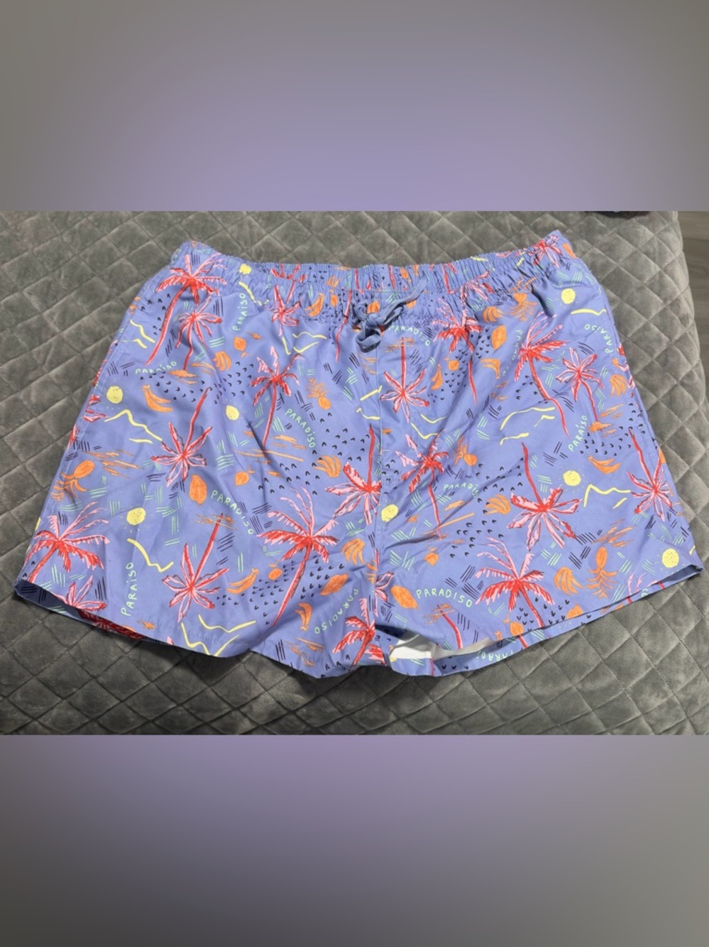 Men’s Old Navy Purple Tropical Print Elastic Waist Shorts XL